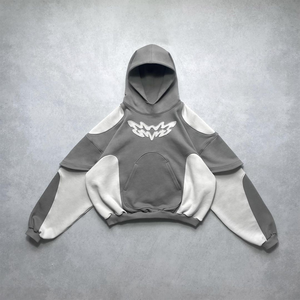 Sweat-shirt pour homme au design minimaliste personnalisable 100% coton pour toutes les saisons Nouveau gris avec motif blanc pour l'hiver - Product Image 2