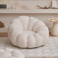 Gemütliches Kürbisförmiges Samt-Sofa-Set Nordischer Akzent Stoffbezug Kinder-/Familienfreundlich Holz für Wohnzimmer Hotel Schule Küche