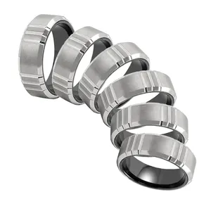 Ring Wolfraam Fabriek Mannen Wolfraam Stalen Ring Custom Roestvrij Staal Carbide Groothandel Man Sieraden Fijne Mode Ringen Voor Mannen