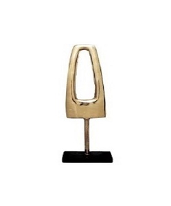 Escultura de Arte Abstracto Moderna Hecha a Mano en Aluminio Chapado en Oro para Decoración del Hogar, Viajes y Bodas - Product Image 1