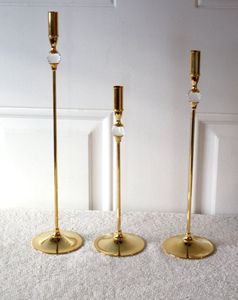 Portavelas de Metal pulido dorado, decoración de nuevo diseño, portavelas de relámpago de calidad superior antiguo moderno de lujo en la India - Product Image 5