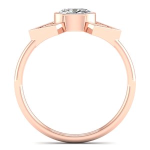 แหวนหมั้นเพชรโมอิสซาไนต์แท้ 14K ทองคำแท้ พร้อมใบรับรอง GRA จาก REYES สำหรับผู้หญิง ของขวัญวันครบรอบที่สมบูรณ์แบบ เครื่องประดับชั้นดี - Product Image 4