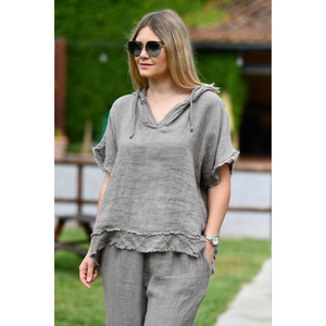 <span class=keywords><strong>Pantaloni</strong></span> in <span class=keywords><strong>lino</strong></span> da <span class=keywords><strong>donna</strong></span> di alta qualità - Product Image 3