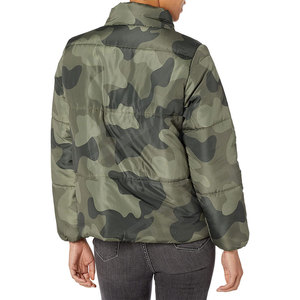 Chaqueta acolchada cálida con cremallera para Invierno para mujer, chaqueta acolchada con logotipo personalizado, chaquetas hinchadas informales a prueba de viento, chaqueta de plumón para mujer, prendas de vestir - Product Image 5