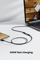 Adaptador Mini USB4 USB-C Hembra a Hembra, 240W PD, Carga Rápida, 8K 60Hz, Acoplador de Audio y Video con Funciones Completas