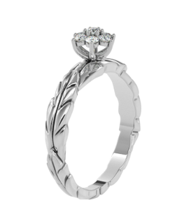 925 Silver Quality 0.18Ct Cut Moissanite Diamond Floral Design <b>Toe</b> <b>Ring</b> Engagement Wedding Fashion Accessory - Product Image 4