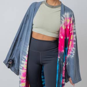 Belle Nouveau Kimono Robe D'été Surdimensionné Vacances Look Boho Festival Bohème Boho Chic À La Mode Femmes Tie Dye Kimono - Product Image 5