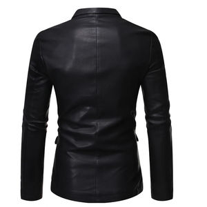 Ventes chaudes, nouvelle conception, imperméable, respirant, coupe-vent, logo personnalisé, veste en cuir et toile décontractée pour hommes - Product Image 3