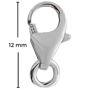 Broche de Langosta de Plata de Ley de 12 mm con 5 Unidades de Cuentas Cuadradas Plateadas para Hacer Pulseras, Hipoalergénicas - Product Image 2