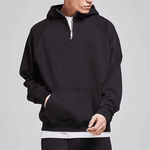 High Quality 1/4 <b>Zip</b> Hoodie Heavyweight French Terry Custom Embroidered 100% Cotton Custom Printing - Product Image 2