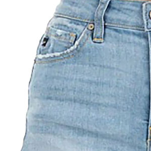 กางเกงขาสั้นผ้าเดนิมสำหรับผู้หญิงกางเกงขาสั้นสไตล์ลำลองผ้าฝ้ายสีฟ้าอ่อนเป็นมิตรกับสิ่งแวดล้อม2025 100% - Product Image 3