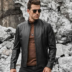 Veste en cuir pour homme de haute qualité pour motard Veste en cuir de qualité supérieure en cuir véritable pour homme - Product Image 3