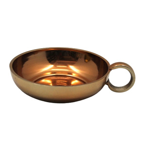 Bougeoir en aluminium pour décoration de maison avec poignée en cuivre plaqué couleur marron pour décoration de mariage - Product Image 1