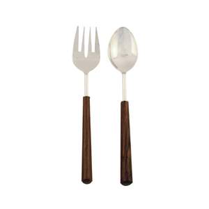 Ensemble de 2 cuillères et fourchettes à salade en bois de manguier pour la maison et les tables de mariage, ustensiles de service pour aliments - Product Image 4