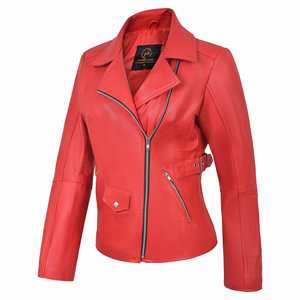 Chaqueta de Cuero para Motociclista, Corta, Estilo Moto, para Mujer, Venta al Por Mayor, Diseño Clásico Personalizado, Ropa Exterior para Motociclista, OEM y ODM - Product Image 6