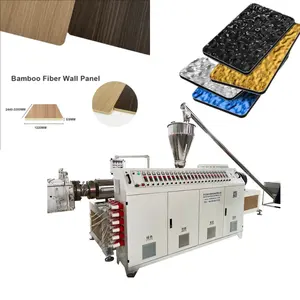 PVC Skinning Foam Board WPC Solid Thick Bamboo Fiber Charcoal Wood Veneer Wall Panel Plastic Extruder Machine Production Line