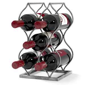 High Quality Eco-Friendly Minimalist Hexagon Shape Metal Iron Wine Rack 6-Bottle Holder Countertop Storage - Product Image 6