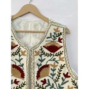 เสื้อโค้ทสไตล์โบฮีเมียนสำหรับ100% ทำด้วยมือปักลายดอกไม้, เสื้อโค้ทเสื้อกั๊กสไตล์ฮิปปี้ - Product Image 2