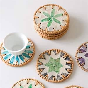 Sous-verres élégants en jute et en rotin pour tasses à thé et à café, design classique, tapis et coussinets de table, sous-verres standard pour ustensiles de cuisine - Product Image 5