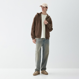 Men Y2K Zip Up Hoodie Cotton <b>Fleece</b> Breathable Plain Dyed Classic Comfort Zipper <b>Jacket</b> Winter Wear Bulk OEM Apparel Supplier - Product Image 3