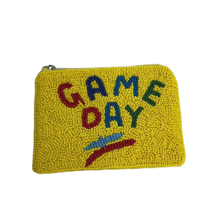 กระเป๋าสตางค์ขนาดเล็กปักลายวันเกมลูกปัดสีเหลืองและมีสีสันสวยงามสวยงามดึงดูดความสนใจโดยบริษัทฮิบา - Product Image 1