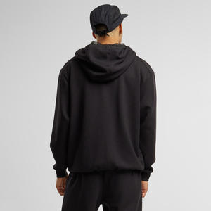 À la mode et classique surdimensionné à manches longues fermeture éclair pull à capuche 100% pull en coton doux avec logo personnalisé et broderie - Product Image 2