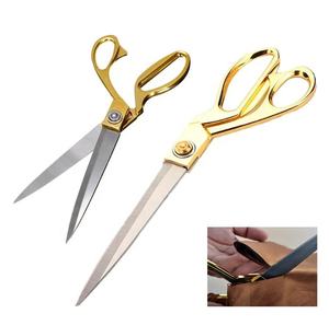 Ciseaux de tailleur professionnels en acier inoxydable avec manche plaqué or, ciseaux à coudre pour la coupe de tissus et de vêtements, usage domestique - Product Image 1