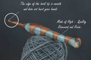 Ergonomic Resin Crochet Hook Handcrafted Nautical Home Decoration <b>Gift</b> <b>for</b> <b>Knitters</b> Unique Design - Product Image 4