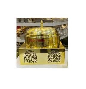 Chauffe-plat en acier inoxydable poli et doré Chauffe-plat de service de mariage et d'hôtellerie de qualité supérieure - Product Image 1