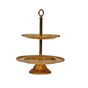 Fancy <b>3</b>-<b>Tier</b> Round Shape <b>Cake</b> <b>Stand</b> Decorative Metal with Copper Finish for Wedding and Birthday Party Display - Product Image 3