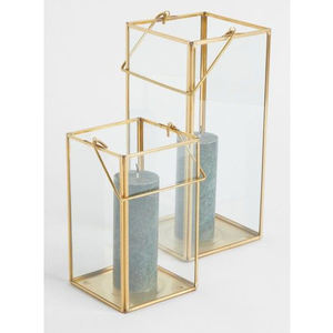 Gran oferta, de cristal con forma de rectángulo candelabro votivo de hierro y Metal, portavelas Y PILAR, decoración de boda terminada personalizada - Product Image 4