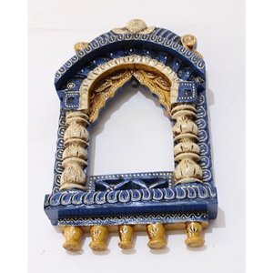 Tesoro artesanal indio marco de fotos tallado Jharokha con marco de madera con técnica de pintura tamaño personalizable que muestra fotos - Product Image 4