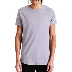 Camiseta de algodón 100% para hombre, estilo vintage, lavada, de punto, gruesa, extragrande, con efecto ácido. - Product Image 3