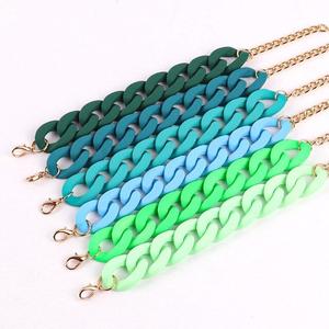 Pulsera woying para hombre, cadena cubana de cerámica, pulsera de cuatro colores, hebilla acrílica, cadena cubana Hipple de Hip Hop, venta al por mayor - Product Image 5