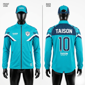 Veste d'entraînement de football en polyester premium 280 GSM, vert olive avec panneau blanc, impression par sublimation personnalisée - Product Image 6
