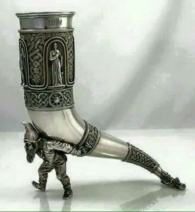 COUPE EN CORNE DE VIKING Corne à boire Viking festive fabriquée à la main pour l'hydromel et la bière Parfait pour les fêtes de Noël et les fêtes de fin d'année - Product Image 3