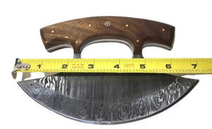 Couteau à pizza artisanal en acier forgé Damas, lame en acier au carbone, couteau de cuisine personnalisé Ullu avec manche en bois de rose - Product Image 2