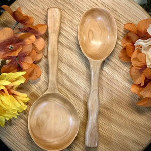 ชุดเครื่องครัวไม้สักหรืออะคาเซียธรรมชาติเป็นมิตรพร้อมที่วางช้อนและที่วางช้อนไม้ - Product Image 1