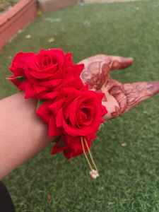 Velvet Rose Gajra Artificial <b>Flower</b> Hand <b>Bracelet</b> Bangle Customized Color Durable Traditional Party Wear Fashion Jewelry Wedding - Product Image 5