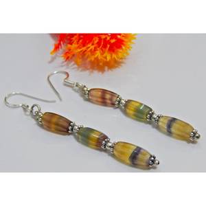 925เงินสเตอร์ลิงต่างหูลูกปัดฟลูออไรต์สำหรับเป็นของขวัญประจำวันเครื่องประดับอัญมณีสำหรับเธอ-E0051-GS แฟชั่น - Product Image 3