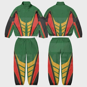 Nuevo diseño de chaqueta con cremallera y pantalón 100% Nylon logotipo personalizado de gran tamaño a prueba de agua chándal cortavientos para hombres - Product Image 1