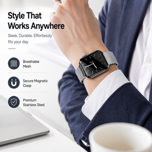 Bracelet de remplacement magnétique en maille respirante en acier inoxydable pour montre connectée <span class=keywords><strong>Garmin</strong></span> Vivoactive 5 <span class=keywords><strong>Venu</strong></span> 2 Plus - Product Image 3