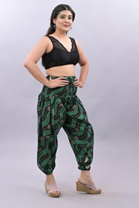 Pantalon large décontracté taille haute pour femmes 100% coton imprimé pantalon de pyjama été grande taille taille haute pantalon imprimé décontracté pour femmes - Product Image 3