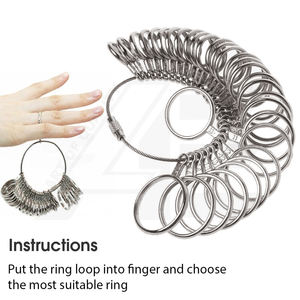 Medidor de Anillos de Acero Inoxidable 4 en 1, Herramienta de Medición de Talla de Dedo, Mandril para Fabricación de Joyas, Martillo de Goma LA - Product Image 4