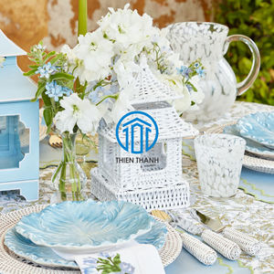 โคมไฟทรงเจดีย์สีขาวทำจากหวายดีไซน์ที่เป็นเอกลักษณ์โคมไฟตกแต่งบ้านโคมไฟธรรมชาติผลิตในเวียดนาม - Product Image 5