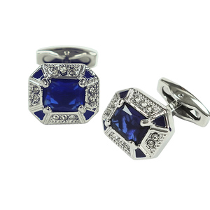 High Quality Nickel-Free Brass Enamel Stone Cufflinks for Men Perfect Formal Shirt Accessory for Parties Weddings Anniversaries - Product Image 1