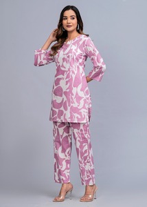 Conjunto de algodón estampado elegante para mujer 2025 estilo occidental Casual largo verano cómodo pantalón Suelto - Product Image 5