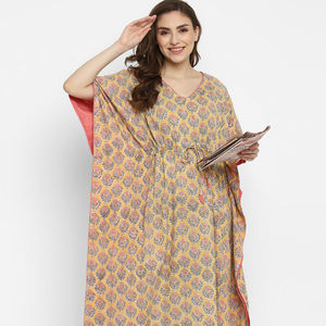Style européen pour femmes dernière Collection caftan Maxi manches trois-quarts été tenue décontracté tissé tissu longueur de plancher longue robe - Product Image 1