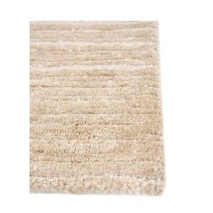 พรมขนสัตว์และไหมถักมือสีเบจและสีน้ำตาลลายทาง  ผ้าฝ้ายออร์แกนิกสำหรับห้องนั่งเล่น พรมปูพื้นจากเส้นใยปอกระเจา-Aiws-3008(Cs-01) - Product Image 4