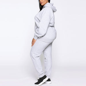 Ropa deportiva Unisex para mujer, conjunto de dos piezas con logotipo personalizado, Sudadera con capucha de invierno, conjunto de chándal de tela estampada - Product Image 6